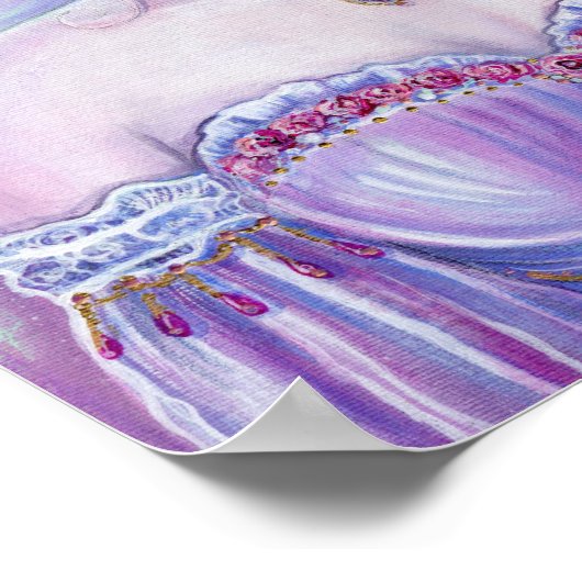 Poster Rococo valentine imaginaire art par Renee Lavoie (Coin)