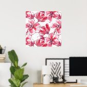 Poster Rode Bloemen (Thuiskantoor)