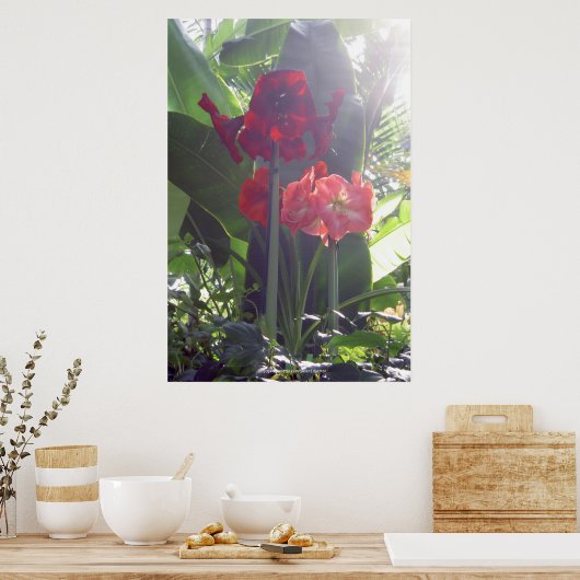 Poster Rode Bloemen (Keuken)