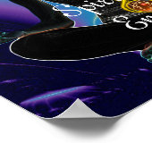 Poster RODE D'ASCLEPIUS 7 CHAKRAS, YOGA LOTUS POSE violet (Coin)