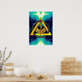 POSTER RODE DU SYMBOLE DE DENTISSE DENTISTE ASCLEPIUS (Cuisine)