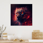 Poster Rode parelhoen (Keuken)