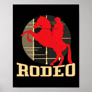 Poster Rodeo Country Cowboys Horse Horse Équitation Vinta