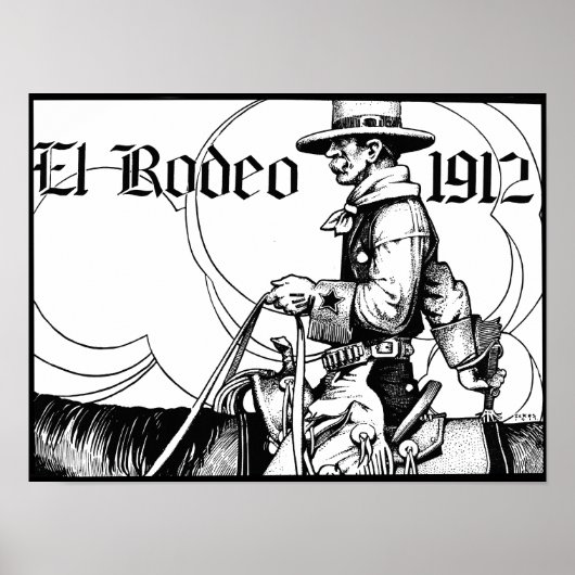 Poster Rodeo Cowboy Country 1912 Art occidental (Devant)