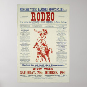 Poster Rodeo Nieuw-Zeeland