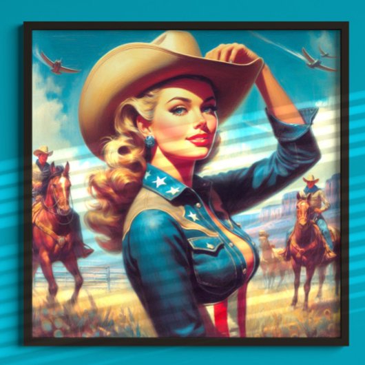 Poster Rodeo Pin-up Vintage
