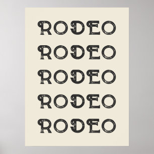 Poster Rodeo Western Typographie Wall Art Ranch Cabine Ac