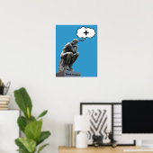 Poster Rodin's Thinker Statue - Penser positif (Bureau à domicile)