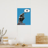 Poster Rodin's Thinker Statue - Penser positif (Cuisine)