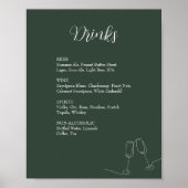 Poster ROE Dusky Green & White Simple Weeding Dracks Sign (Devant)
