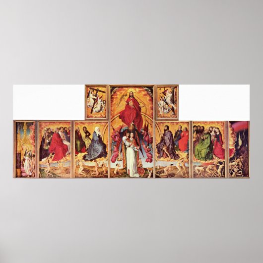 Poster Rogier van der Weyden - Autel du jugement Dernier (Devant)