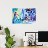 POSTER ROI ARTHUR, DAME DU LAC ET EXCALIBUR (Bureau à domicile)