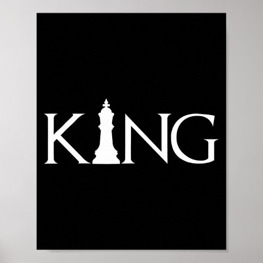 Poster roi avec pièce d'échecs king (Devant)