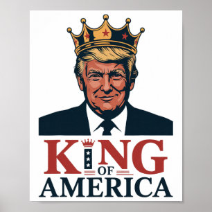 Poster Roi d'Amérique Président Trump - Drôle Trump