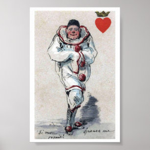 Poster Roi de coeur clown inhabituel Jouer Carte Image