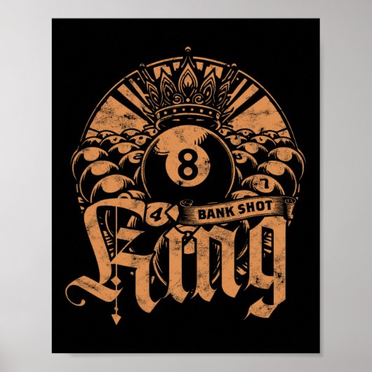 Poster Roi de tir Billiards à 8 balles (Devant)