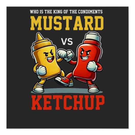 Poster Roi des condiments Mustard vs Ketchup Classic (Devant)