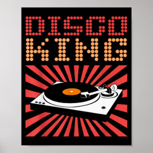 Poster Roi du disco T-shirt à thème disco des années 70 V