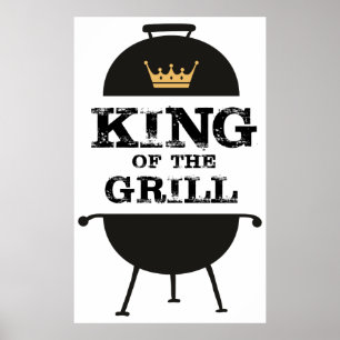 Poster Roi Du Grill, Couronne D'Or Noir