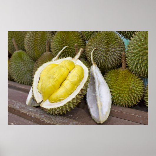 Poster Roi durian des fruits à Singapour (Devant)