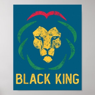 Poster Roi lion noir Mois de l'histoire des Noirs hommes