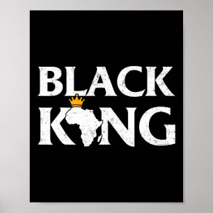 Poster Roi Noir Carte Africaine Fierté Noire Mélanine Enf