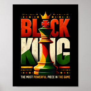Poster Roi Noir Inspiré Roi Noir Échecs Histoire Noire
