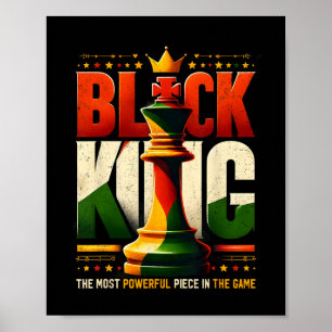 Poster Roi Noir Inspiré Roi Noir Échecs Histoire Noire