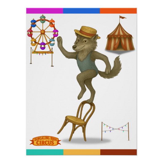 Poster Rolf wolf balancing act (Devant)