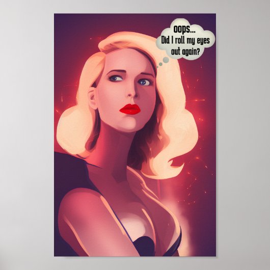 Poster "Roll My Eyes Out Loud" Drôle Pop Art Canvas Post (Devant)