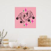 Poster Roller Skates Derby Patinage rose (Cuisine)