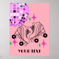 Roller Skates Derby Patinage rose Disco Ball