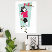 Poster Roller Skates Waitress (Bureau à domicile)