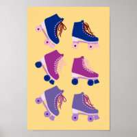 Rollerskates rétro rose violet