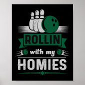 Poster Rollin Avec Mes Hommes Retro Bowling 1 (Devant)