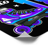 Poster Rollin Into 18 Roller Skating Theme Anniversaire 1 (Coin)