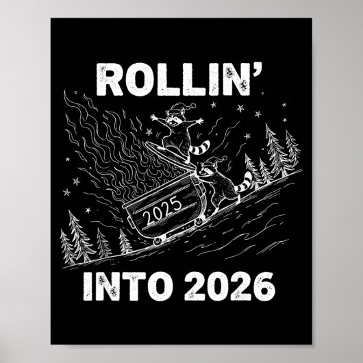Poster Rollin’ Into 2026 Dumpster Fire New Year Party Fun (Devant)