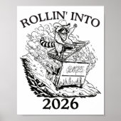 Poster Rollin’ Into 2026 Dumpster Fire New Year Party Fun (Devant)