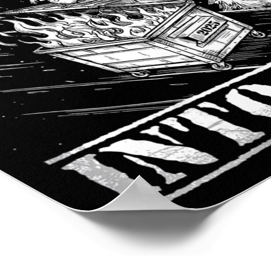 Poster Rollin' Into 2026 Funny Raccoon Dumpster Fire Art (Coin)