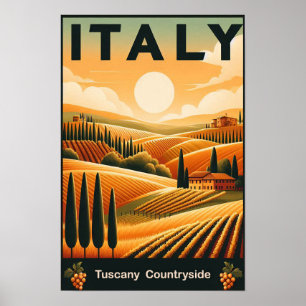 Poster Rolling Hills of Toscane - Vintage voyage