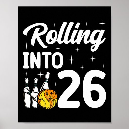 Poster Rolling In 26 Bowling 26th Birthday (Devant)