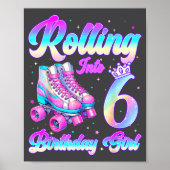 Poster Rolling Into 6 Year Old Roller Skating 6th Birthda (Devant)