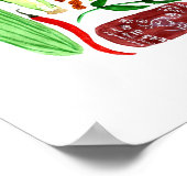 Poster Rolls de papier de riz vietnamien Recette Aquarell (Coin)