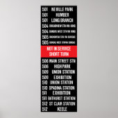 Poster Rollsign de tramway CLRV/ALRV Toronto (Devant)