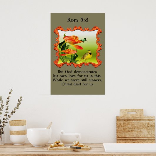 Poster Rom 5:8 Canard moqueur jaune et noir (Cuisine)