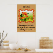Poster Rom 6:23 Canari jaune et noir mockingbird (Cuisine)