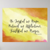 Poster Romains 12:12 Soyez Joyeux dans l'espérance Bible (Devant)