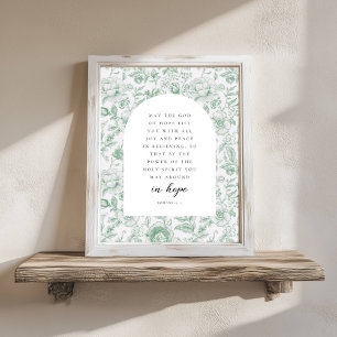 Poster Romains 15:13 Arch Green Chinoiserie Verset Bibliq