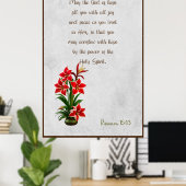 Poster Romains 15:13 Que Dieu vous remplisse d'affiche de (Bureau à domicile)