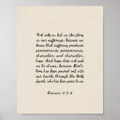 Poster Romains 5:3-5 Version de la Bible (Devant)